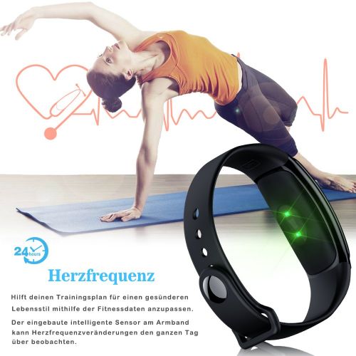  Kombel Fitness Trackers Fitness Armband mit Pulsmesser Wasserdicht Farbbildschirm Aktivitatstracker Kalorienzahler Schlafmonitor Vibrationsalarm Schrittzahler mit Anruf SMS Kinder Damen H