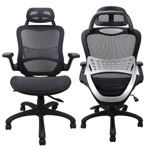  Komene Ergonomic Office Chair: Passed BIFMA/SGS Weight Support Over 300Ibs,Breathable Mesh Cushion &High Back-Executive Chairs with Adjustable Headrest Backrest,Flip-up Armrests,360-Degre