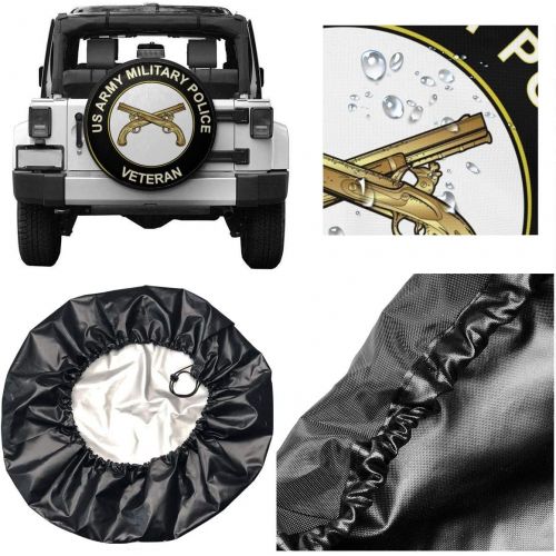  Kon KK Accessories Army Veteran Military Police Spare Tire Cover Waterproof Dust-Proof Universal Wheel Tire Covers Fit for Jeep Trailer RV SUV