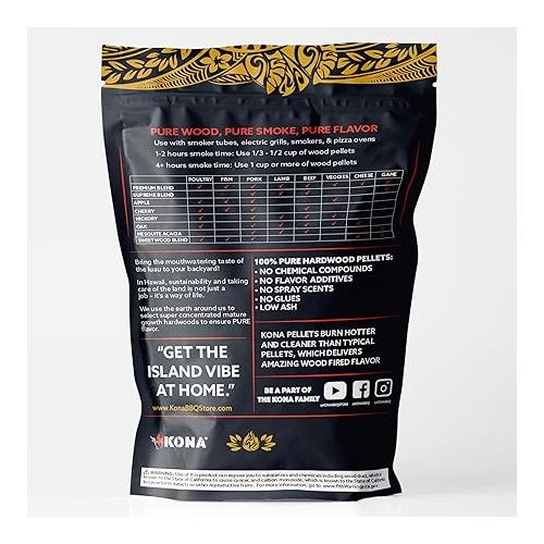  Kona Premium Blend Smoker Pellets, Intended for Ninja Woodfire Outdoor Grill, 2 lb Resealable Bag