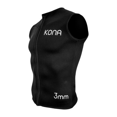  Kona Mens Zipper Diving Vest Wetsuit Top Premium Neoprene 3mm - Black