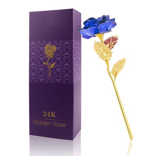  [아마존 핫딜]  [아마존핫딜]Konesky Long Stem 24k Rose Rot plattiert Rose Blume Folie Blume mit kostenlosen Luxus-Geschenkbox Valentinstag, Muttertag, Geburtstag, Hochzeitszeremonie