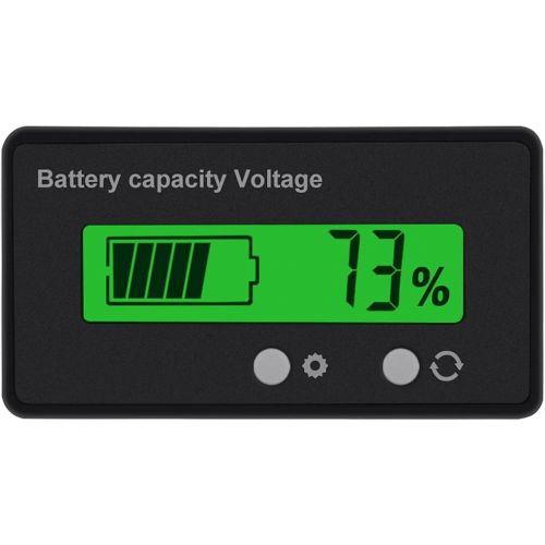  [아마존베스트]Konesky DC 6-63V Digital Battery Capacity Tester, Voltage Capacity Percent Meter Battery Indicator 12V/24V/36V/48V Monitor Green Backlight for Lithium Batteries and Lead-acid Batteries