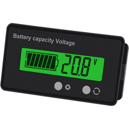  [아마존베스트]Konesky DC 6-63V Digital Battery Capacity Tester, Voltage Capacity Percent Meter Battery Indicator 12V/24V/36V/48V Monitor Green Backlight for Lithium Batteries and Lead-acid Batteries