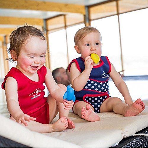  Konfidence Babywarma Swimsuit, Red Wave, 6-12 Months