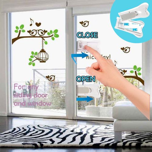  [아마존베스트]Sliding Door Lock for Child Safety, KongNai Baby Proof Lock for Patio, Closet,Shower,Window,Wardrobe,...