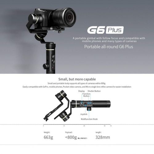  Kongqiabona FeiyuTech G6 Plus 3-axis Handheld Gimbal Stabilizer WiFi Bluetooth for GoPro HeroSony RX100Canon M10 Camera Smartphones