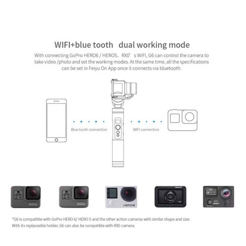  Kongqiabona FeiyuTech G6 3-axis Handheld Gimbal Stabilizer Splashproof for GoPro HeroXiaomi YI 4KAEE Camera Smartphones