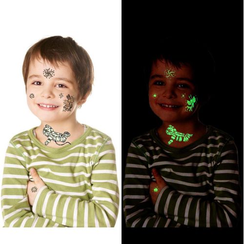  [아마존베스트]150PCS Glow in the Dark Space Tattoo for Kids, Konsait Luminous Solar System Universe Outer Space...