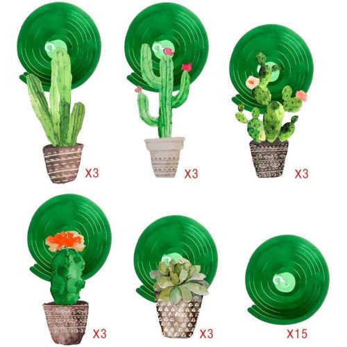  Konsait Cactus Hanging Swirl Decoration(30Pack), Cactus Swirls Birthday Party Spirals Home Ceiling Wall Decor for Mexican Fiesta Forest Woodland Farm Baby Shower Favor Supplies Dec