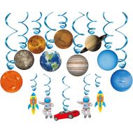 Konsait Solar System Whirls(14Pack), Outer Space Hanging Swirl Home Classroom Decor for Boy Girl Kids Solar System Party Decoration Space Themed Birthday Party Favor Supplies