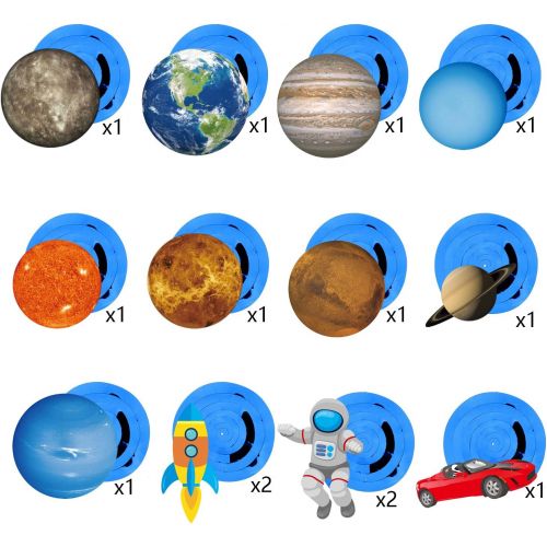  Konsait Solar System Whirls(14Pack), Outer Space Hanging Swirl Home Classroom Decor for Boy Girl Kids Solar System Party Decoration Space Themed Birthday Party Favor Supplies