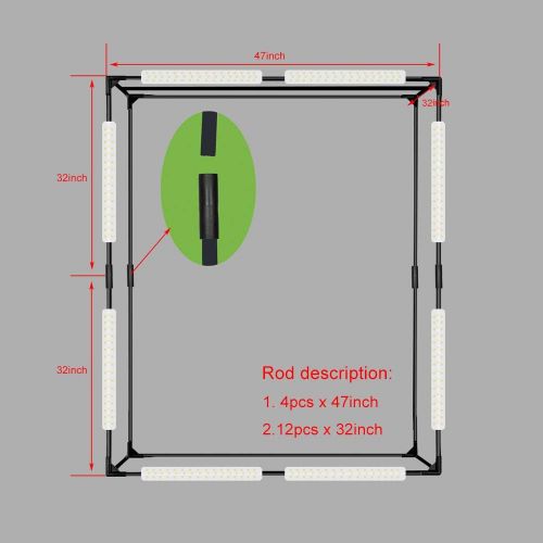  Konseen 47x32x63 Dimmable LED Large Cube Shooting Tents Box for Professional Photography Studio Lightbox Kits Photo Video Continuous Lighting Shoot Tent Softbox with 3 Colors PVC Backdgrou