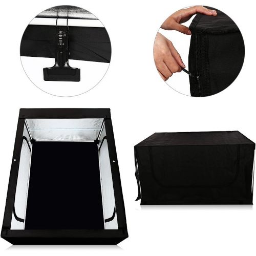  Konseen 47x32x63 Dimmable LED Large Cube Shooting Tents Box for Professional Photography Studio Lightbox Kits Photo Video Continuous Lighting Shoot Tent Softbox with 3 Colors PVC Backdgrou