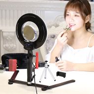 Konseen Table Top Photo LED Selfie Ring Light with Desktop Stand for Makeup 8-inch Dimmable 24W 5500K O Circular Beauty Lamp+3 Mirror+Mini Tripod+Phone Clamp,for YouTube Vine Self-Portrait