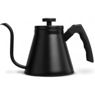 Kook Stovetop Gooseneck Tea Kettle with Thermometer, for Pour Over Coffee & Tea, Temperature Gauge, Electric, Gas and Induction Safe, 3 Ply Stainless Steel Base, 27 oz