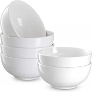 [아마존베스트]Cereal Bowls, by Kook, Ceramic Make, Holds 24 Oz, perfect for soup, desserts, salads, oatmeal, Set of 6, White.