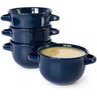 [아마존베스트]Soup Crocks with Handles, Ceramic Make, Soup, Chilli, by KooK, Blue, Set of 4, 18 oz