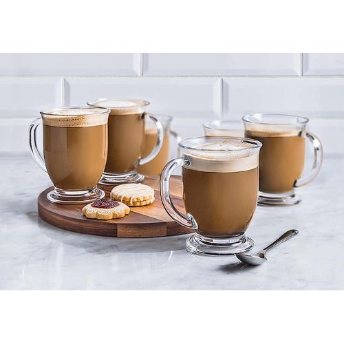  [아마존베스트]Coffee and Tea Glasses, by Kook, Hot Mugs, Set of 6, 15oz