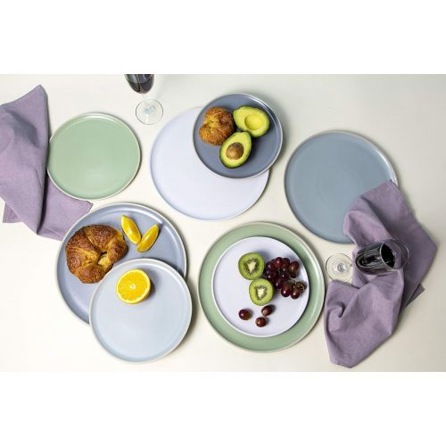  [아마존베스트]Salad Plates, Ceramic Make, by Kook, Blue, 8 inch, Set of 6