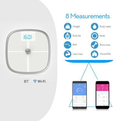  Koogeek Bluetooth WiFi Body Fat Scale with IOS and Android App Wireless Bathroom Scale for Body...