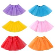 Koogel 6 PCS Multicolor Tutu Skirts,3-Layer Ballet Tutus