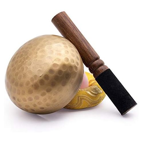  Koogel Tibetan Singing Bowl Set 8.5 cm with Clapper and Cushion Singing Bowl for Meditation Yoga Anxiety Reduction