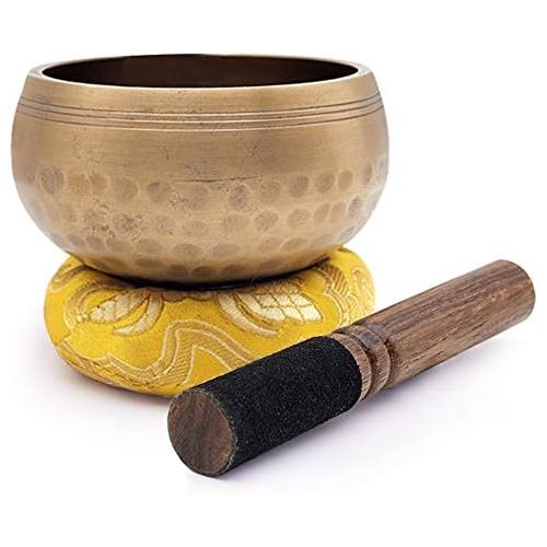  Koogel Tibetan Singing Bowl Set 8.5 cm with Clapper and Cushion Singing Bowl for Meditation Yoga Anxiety Reduction