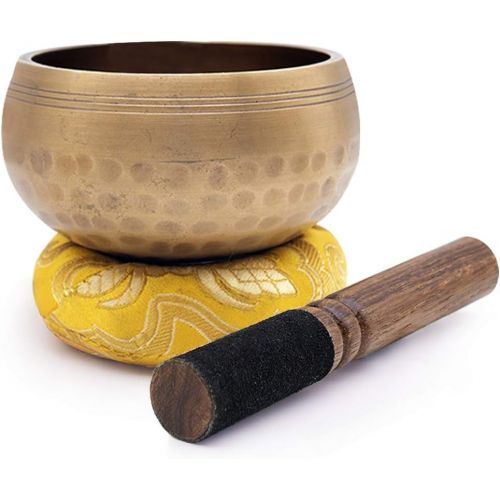  Koogel Tibetan Singing Bowl Set 8.5 cm with Clapper and Cushion Singing Bowl for Meditation Yoga Anxiety Reduction