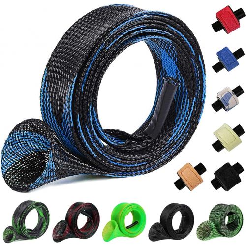  Koogel Fishing Pole Sleeves, 6 Set Fishing Rod Cover Rod Sock Rod Strap for Spinning Fishing Rod, Fly Fishing Rod, Casting Fishing Rod