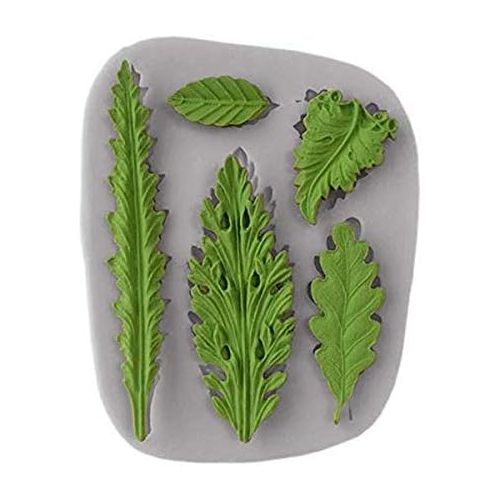  [아마존베스트]Koogel Tree Leaf Silicone Mold, Resin Mold Cake Fondant Silicone Mold Fondant Clay Mould Leaf Shape DIY Decorating Tool