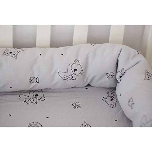  Kookoolon Organic Cotton Padded Liner for Crib and Bed - 79 Snake Pillow with Unique Origami...