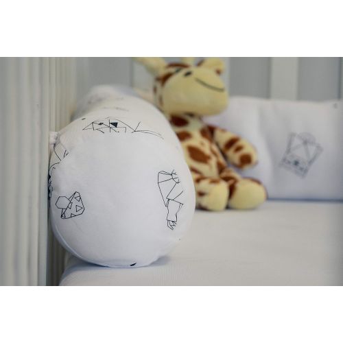  Kookoolon Organic Cotton Padded Liner for Crib and Bed - 79 Snake Pillow with Unique Origami...