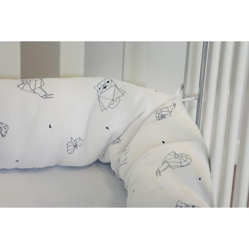  Kookoolon Organic Cotton Padded Liner for Crib and Bed - 79 Snake Pillow with Unique Origami...