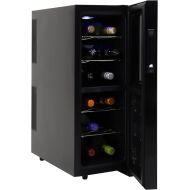 Koolatron Urban Series 12 Bottle Dual Zone Wine Cooler, Black, Thermoelectric Wine Fridge, Freestanding Wine Cellar, Red, White, Sparkling Wine Storage for Small Kitchen, Apartment, Condo, RV