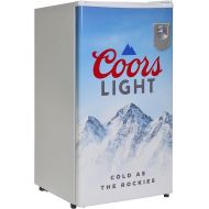 Coors Light Compact Fridge w/Bottle Opener, 3.2 cu ft (90L), White, Space-Saving Flat Back Design, Reversible Door, Tempered Glass Shelves, Licensed Coors Light Artwork, Perfect for Beer-Lovers