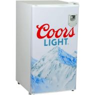 Coors Light Compact Fridge w/Bottle Opener, 3.2 cu ft (90L), White, Space-Saving Flat Back Design, Reversible Door, Tempered Glass Shelves, Licensed Coors Light Artwork, Perfect for Beer-Lovers