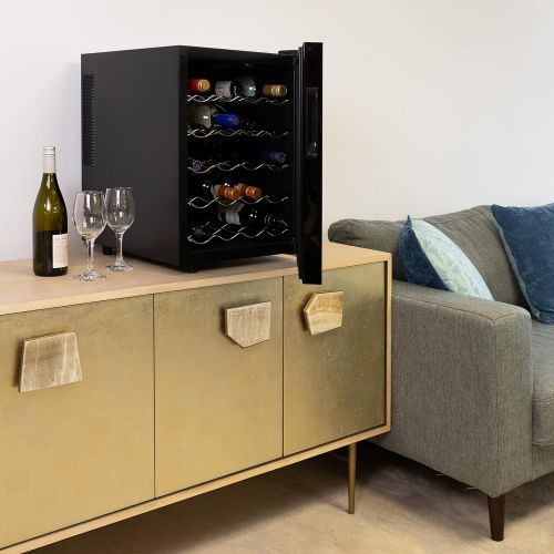  [아마존베스트]Koolatron WC20 Thermoelectric Wine Cooler 20 Bottle Capacity with Digital Temperature Controls - Vibration-free and Quiet Cooling Power, 5 Removable Shelves, Black