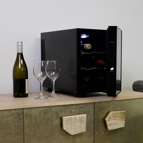  [아마존베스트]Koolatron WC06 Thermoelectric Cooler with Digital Temperature Controls, 6 Bottle Capacity-Wine Cellar with Double Paned Insulated Glass Door, Black