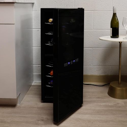  [아마존베스트]Koolatron WC24 Thermoelectric Wine Cooler 24 Bottle Capacity with Digital Temperature Controls - Vibration-free and Quiet Cooling Power, 5 Removable Shelves, Black (24 Bottle)