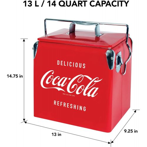  [아마존베스트]Koolatron Ice Chest with Bottle Opener - 18 Can Capacity, (14 Quarts/13 Liters) (Coca Cola)