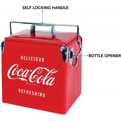  [아마존베스트]Koolatron Ice Chest with Bottle Opener - 18 Can Capacity, (14 Quarts/13 Liters) (Coca Cola)