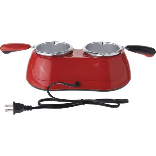  Koolatron Total Chef CM20G Deluxe Chocolatiere Electric Fondue with Two Melting Pots (Red)