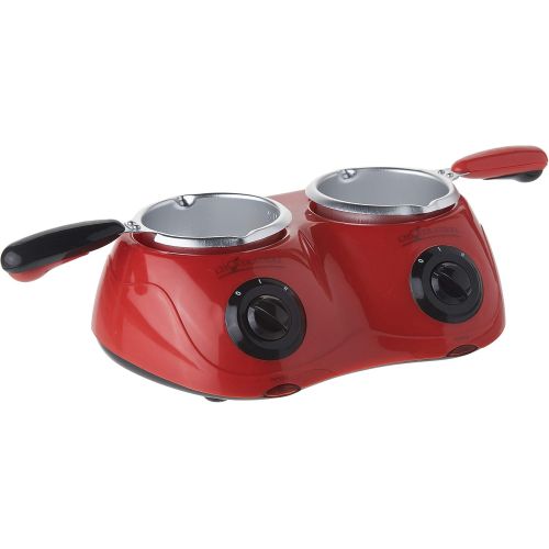  Koolatron Total Chef CM20G Deluxe Chocolatiere Electric Fondue with Two Melting Pots (Red)