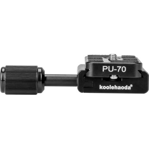  Koolehaoda 70mm Quick Release Plate Aluminum with 60mm QR Clamp Adapter with 1/4- 3/8 Screw and Built-in Bubble Level Compatible for Acra Swiss Camera Tripod Ball Head Monopod