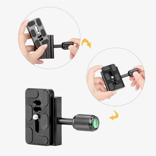  Koolehaoda 70mm Quick Release Plate Aluminum with 60mm QR Clamp Adapter with 1/4- 3/8 Screw and Built-in Bubble Level Compatible for Acra Swiss Camera Tripod Ball Head Monopod