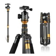 Koolehaoda Q-666C Portable Carbon Tripod Monopod Kit & Ball Head Compact Travel for All Canon Sony, Nikon, Samsung, Panasonic, Olympus, Kodak, Fuji, Cameras and Video Camera