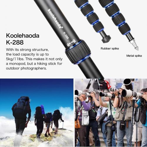  [아마존베스트]Koolehaoda Professional 65-inch Camera Aluminium Monopod with Folding Three Feet Support Stand