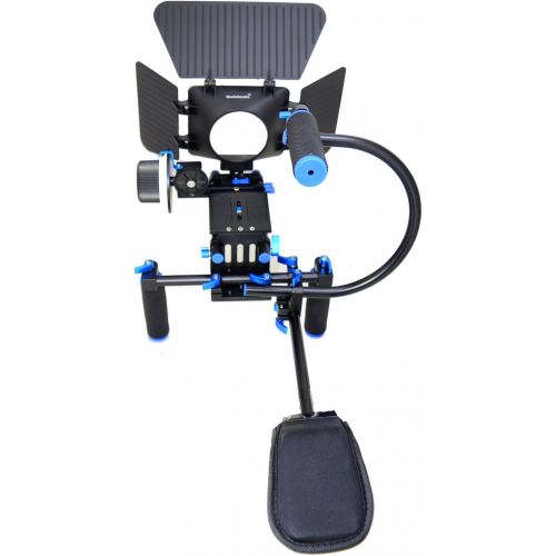  Koolehaoda Studio Camcorder Dslr Shoulder Mount Rig Support 2 Hand,Follow Focus, Matte Box,top Handle Kit for Dslr Canon Nikon Sony