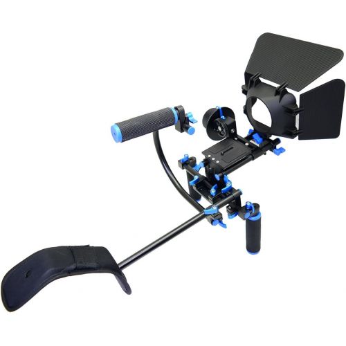  Koolehaoda Studio Camcorder Dslr Shoulder Mount Rig Support 2 Hand,Follow Focus, Matte Box,top Handle Kit for Dslr Canon Nikon Sony